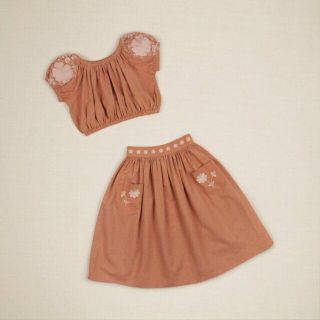 キャラメルベビー&チャイルド(Caramel baby&child )の新品 APOLINA VELMA Skirt Set  praline 3-5y(Tシャツ/カットソー)