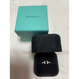 ティファニー(Tiffany & Co.)の美品　Tiffany Tワイヤーダイヤリング WG 10号(リング(指輪))