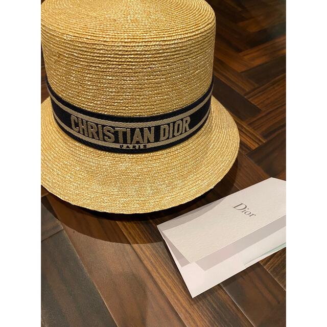 Christian Dior(クリスチャンディオール)のDIORESORT ハット ストロー&リボン　ディオール麦わら帽子　 レディースの帽子(麦わら帽子/ストローハット)の商品写真