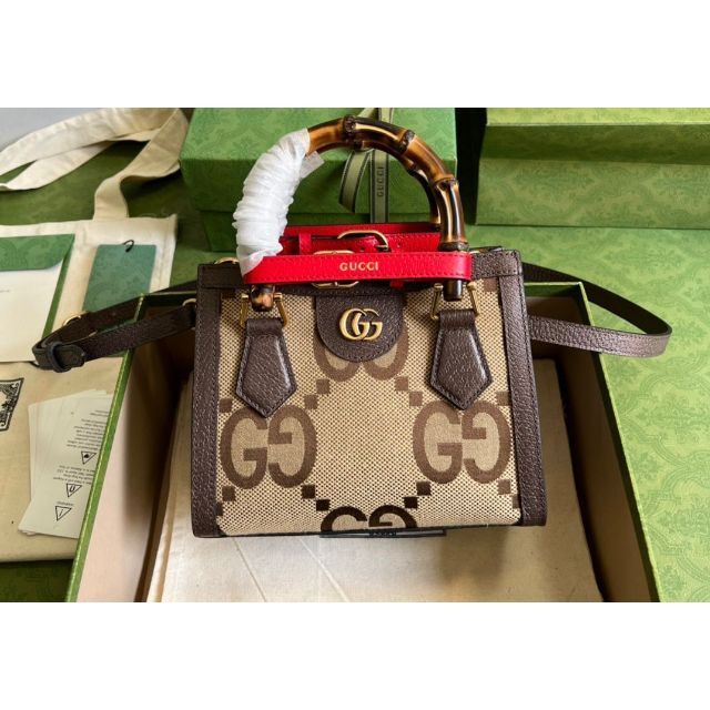 史上一番安い Gucci GUCCI DIANAグッチダイアナジャンボGG ミニトート バッグ未使用に近い ハンドバッグ 