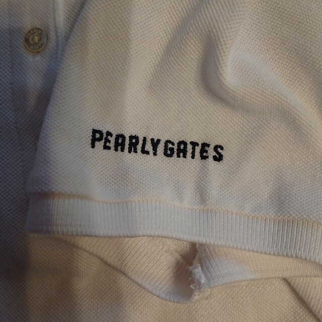 PEARLY GATES(パーリーゲイツ)のパーリーゲイツ 白ポロシャツ ０サイズ スポーツ/アウトドアのゴルフ(ウエア)の商品写真