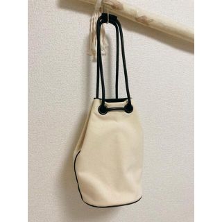 ユナイテッドアローズグリーンレーベルリラクシング(UNITED ARROWS green label relaxing)のキャンバス　レザー　巾着バッグ(ハンドバッグ)