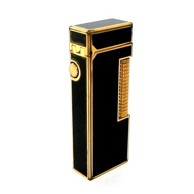古典 dunhill ダンヒル ローラー ガスライター ブラック 漆 ゴールド