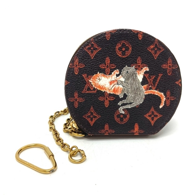 ルイヴィトン LOUIS VUITTON マイクロ・ポワット・シャポー M63886 キャットグラム バッグチャーム 財布 コインケース キャンバス マルチカラーレディース