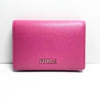 フルラ(Furla)のフルラ 名刺入れ美品  - ピンク レザー(名刺入れ/定期入れ)