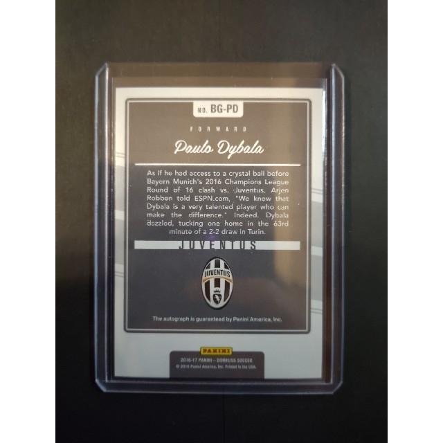 パウロ・ディバラ ユヴェントス 直筆サインカード panini auto 本物