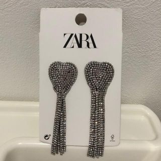 ザラ(ZARA)のZARAビーズハートピアスシルバー(ピアス)