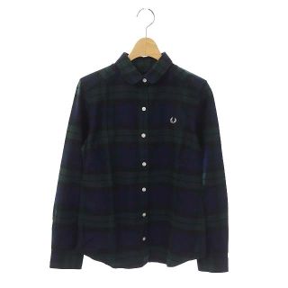 フレッドペリー(FRED PERRY)のフレッドペリー ブラウス シャツ 長袖 チェック コットン 10 緑 紺(シャツ/ブラウス(長袖/七分))