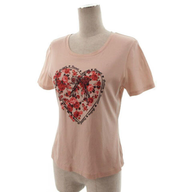 GALLERY VISCONTI(ギャラリービスコンティ)のGALLERY VISCONTI シャツ 半袖 花柄 薔薇 プリント ピンク 2 レディースのトップス(Tシャツ(半袖/袖なし))の商品写真