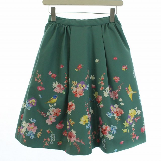 Chesty(チェスティ)のチェスティ Chesty 19AW フレアスカート ひざ丈 花柄 1 S 緑 レディースのスカート(ひざ丈スカート)の商品写真