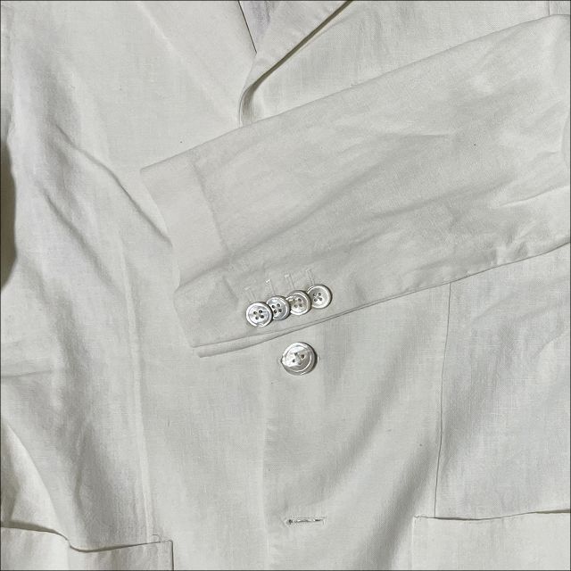 れなしⒺ BEAMS リネン テーラードジャケット ホワイト 42の通販 by HT's shop｜ビームス