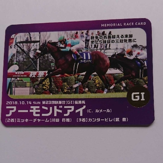 JRA 非売品 アーモンドアイ 京都競馬場配布 メモリアルレースカードの