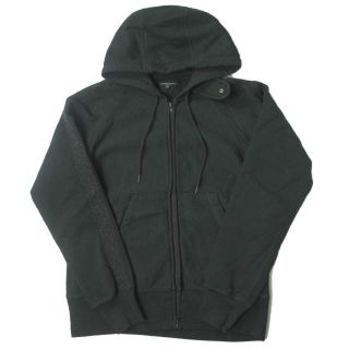 エンジニアードガーメンツ(Engineered Garments)のEngineered Garments エンジニアードガーメンツ カナダ製 Raglan Zip Hoody  20oz Fleece ラグランジップフーディ S ブラック ラメ ライン パーカー スウェット トップス【中古】【Engineered Garments】(パーカー)