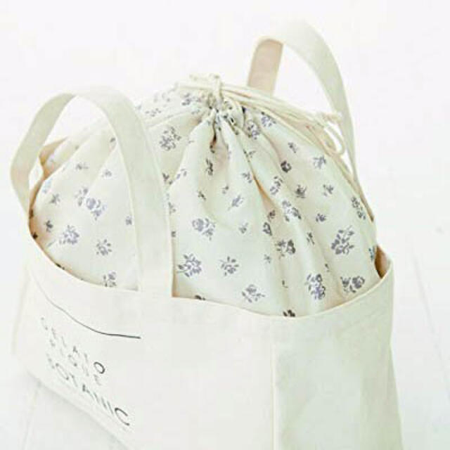 gelato pique(ジェラートピケ)の新品ジェラートピケ&ROSY 4月号付録巾着型ストックバッグ レディースのバッグ(トートバッグ)の商品写真