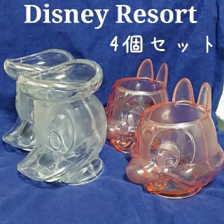 ディズニー(Disney)のオリエンタルランド ドナルド デール クリアカップ 4個セット(キャラクターグッズ)