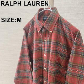 ラルフローレン(Ralph Lauren)のラルフローレン 胸ポケット チェック柄 ボタンダウン 長袖シャツ 刺繍ロゴ 古着(シャツ)