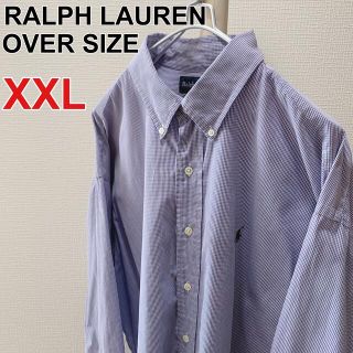 ラルフローレン(Ralph Lauren)のラルフローレン オーバーサイズ ギンガムチェック 長袖シャツ 刺繍ロゴ 古着(シャツ)