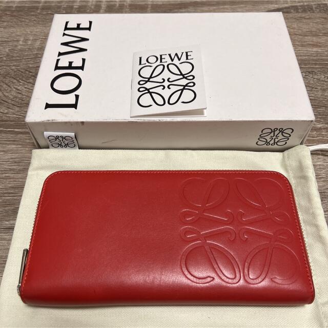 ロエベ アナグラム ラウンドファスナー長財布 レザー 今季一番 33%割引