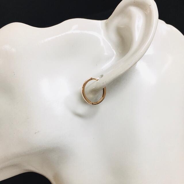 K18 フープピアス(大) ピンクゴールド 18金 輪っか 13㎜の通販 by