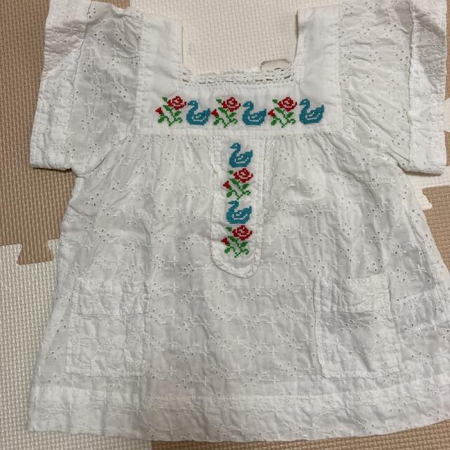 Petit jam(プチジャム)の美品　プチジャム　レースカットソー　110 キッズ/ベビー/マタニティのキッズ服女の子用(90cm~)(Tシャツ/カットソー)の商品写真