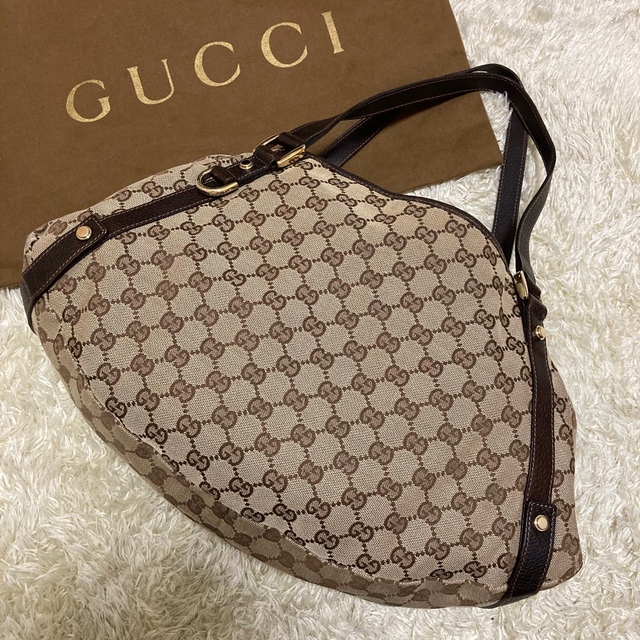 Gucci(グッチ)の専用　グッチ トートバッグ アビーライン GGキャンバス レザー ブラウン レディースのバッグ(トートバッグ)の商品写真