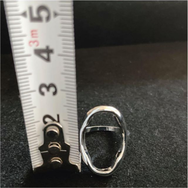 【 シルバー】 オーバルフレーム 変形 リング 指輪 3点セットリング 1 メンズのアクセサリー(リング(指輪))の商品写真
