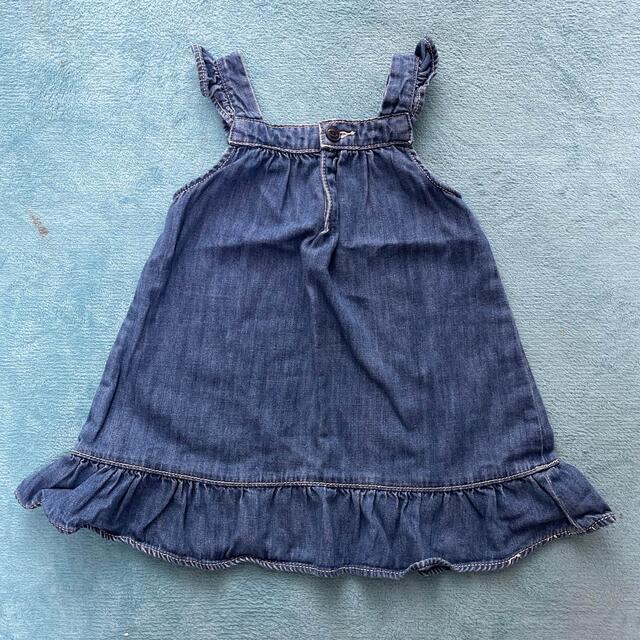 ❁baby Gap デニムノースリーブフリルワンピース　90cm❁