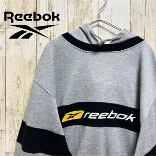 リーボック(Reebok)の【XL】リーボック プリントロゴ プルオーバー パーカー オーバーサイズ 90s(パーカー)