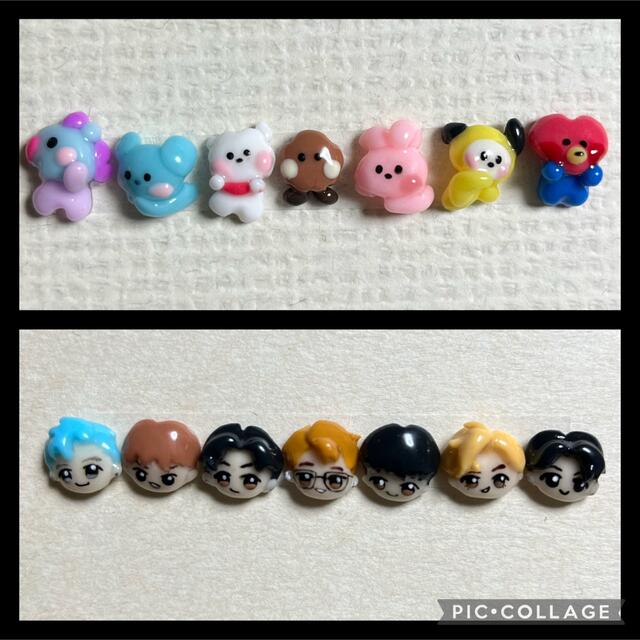 BT21(ビーティーイシビル)の3dネイルパーツまとめ買い　【BT21minini ゆるかわtinytan】 コスメ/美容のネイル(デコパーツ)の商品写真