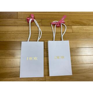 クリスチャンディオール(Christian Dior)の【美品】ディオール　限定ピンクリボン付きショップ袋　ショッパー　DIOR(ショップ袋)