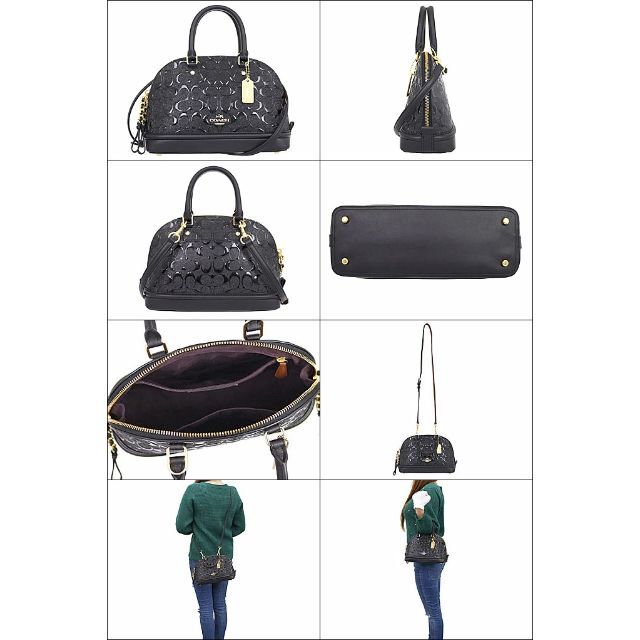 COACHデボスド シグネチャー パテント レザー ミニ シエラ サッチェル