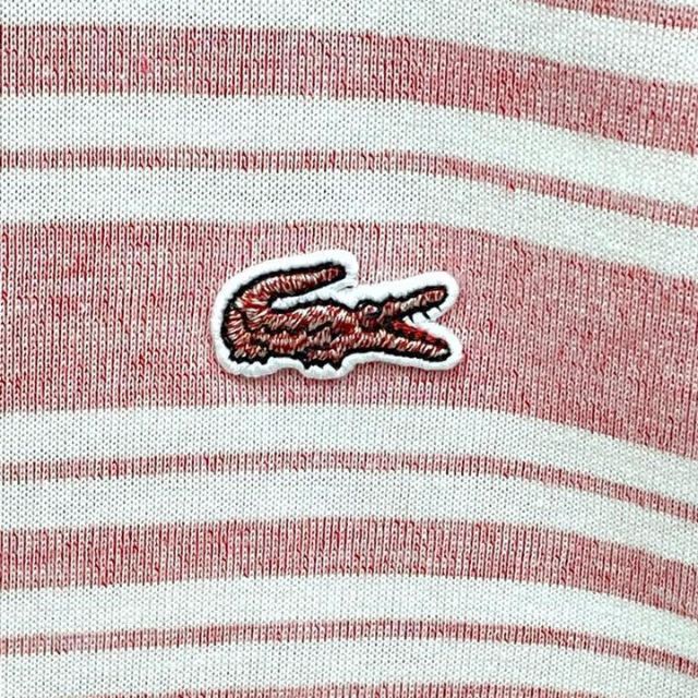 LACOSTE(ラコステ)の【激レア】ラコステ 半袖 リバースプリント Tシャツ M 赤 ボーダー ワニ メンズのトップス(Tシャツ/カットソー(半袖/袖なし))の商品写真