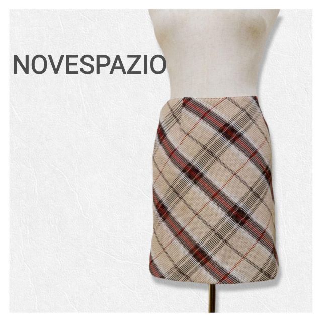 NOVESPAZIO(ノーベスパジオ)のNOVESPAZIOノーベスパジオ チェック柄タイトスカート サイズ38 レディースのスカート(ひざ丈スカート)の商品写真