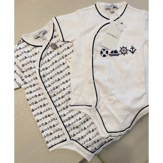 エンポリオアルマーニ(Emporio Armani)のreeeeei様専用☆アルマーニ ベビーロンパース 12M 新品2枚セット(ロンパース)