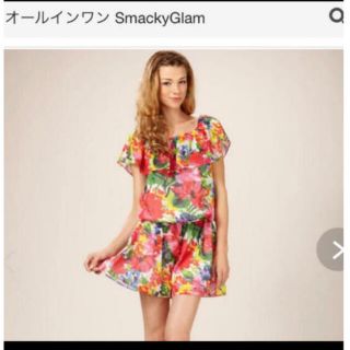 スマッキーグラム(SmackyGlam)のスマッキーグラム 花柄オールインワン フラワーロンパース(オールインワン)