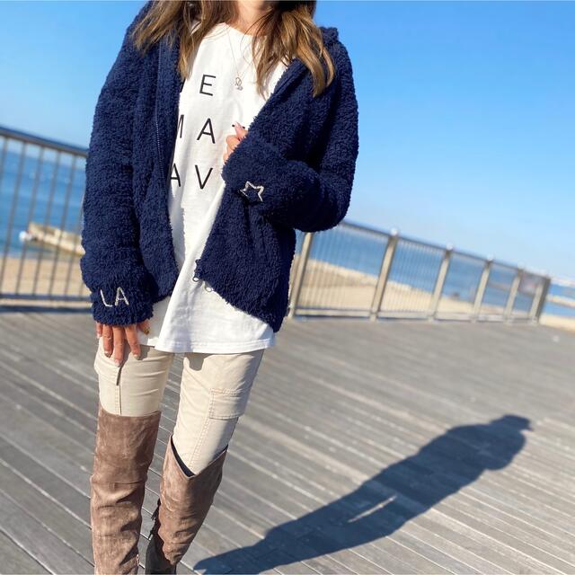 西海岸系☆LUSSO SURF LA刺繍ボアパーカー Sサイズ☆ベアフット