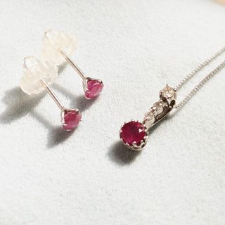 ジュエリーツツミ(JEWELRY TSUTSUMI)の【専用】TSUTSUMI　ルビー＆ダイヤモンド　ネックレス/ピアスセット(ネックレス)