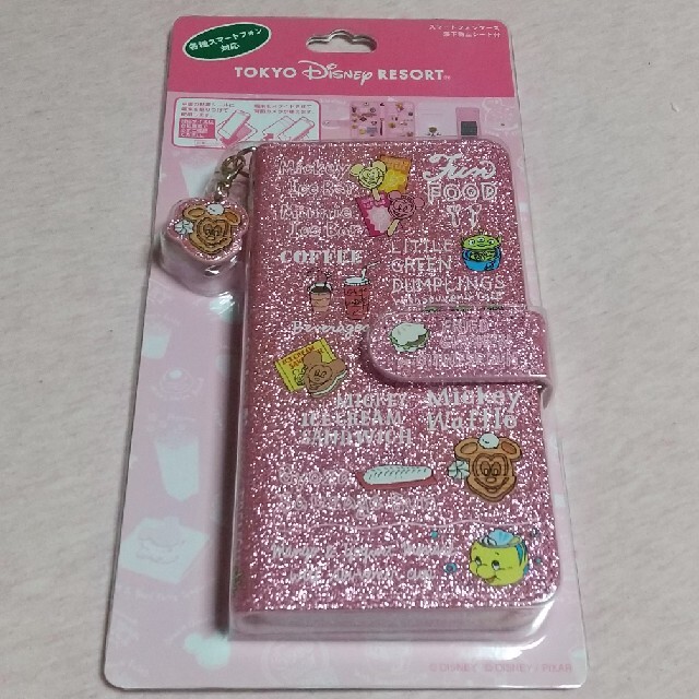 新品　パークフード　キラキラ　スマホケース　ピンク　ミッキー　スマートフォン