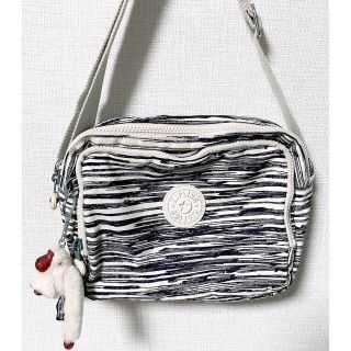 キプリング(kipling)のKipling キプリング ショルダーバッグ 夏に可愛い ホワイト×ネイビー(ショルダーバッグ)