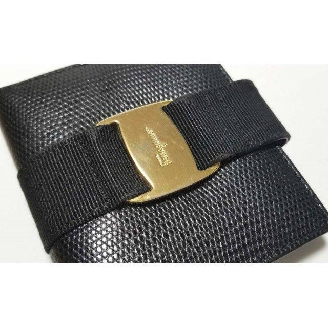 FERRAGAMO - フェラガモ 財布 ヴァラ リザード 型押し 二つ折り FERRAGAMO - フェラガモ 財布 ヴァラ リザード 型押し 二つ折り