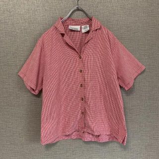 90s ビンテージ　アメリカ古着　ギンガムチェック　used 古着　アメリカ輸入(シャツ/ブラウス(半袖/袖なし))