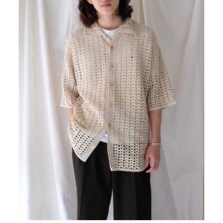 オーラリー(AURALEE)のauralee HAND CROCHET COTTON KNIT SHIRTS(シャツ)