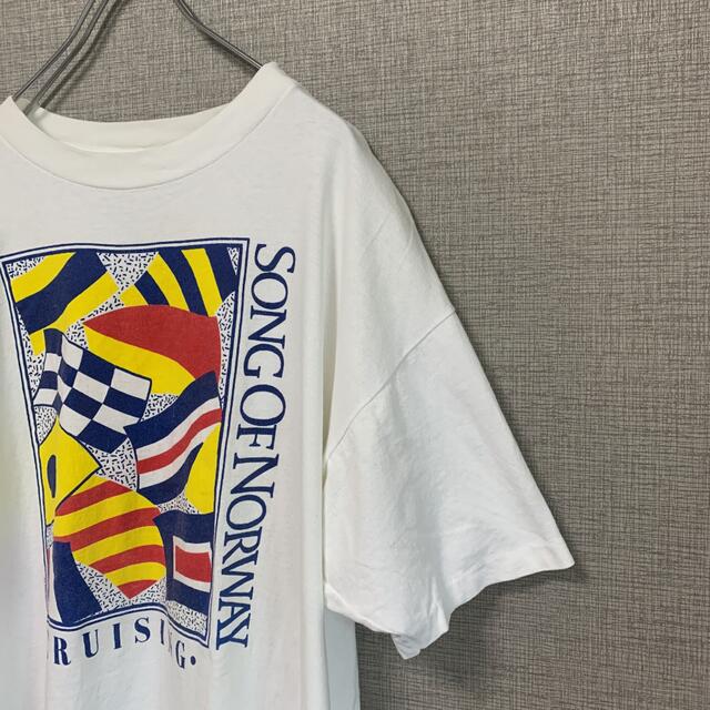 90s アメリカ製　USA製　ビンテージ　旗　国旗　アメリカ古着　tee 古着 メンズのトップス(Tシャツ/カットソー(半袖/袖なし))の商品写真