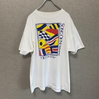 90s アメリカ製　USA製　ビンテージ　旗　国旗　アメリカ古着　tee 古着(Tシャツ/カットソー(半袖/袖なし))