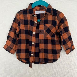 ザラキッズ(ZARA KIDS)のZARAベビー　チェックシャツ(シャツ/カットソー)