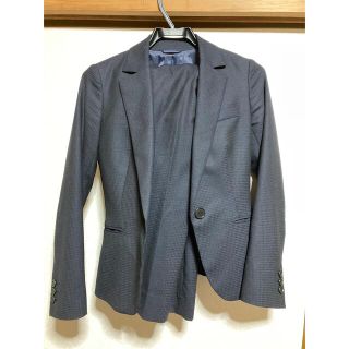 スーツカンパニー(THE SUIT COMPANY)のハンドトゥース柄　ネイビー　紺　パンツスーツ　ウォッシャブル (スーツ)