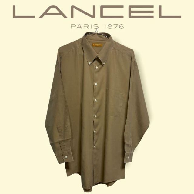 LANCEL ランセル　ボタンダウン　シャツ　FREE ベージュ　オーバーサイズ