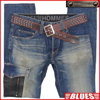 ゴーサンゴーイチプールオム(5351 POUR LES HOMMES)の5351プールオム ジーンズ デニム レザー 本皮 古着 メンズNR2609(デニム/ジーンズ)