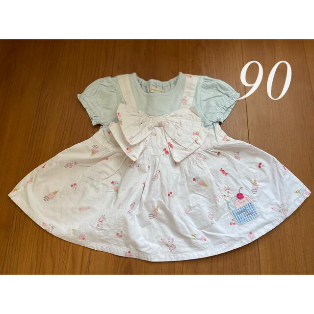 coeur a coeur(クーラクール)のクーラクール　リボントップス　90  水色 キッズ/ベビー/マタニティのキッズ服女の子用(90cm~)(Tシャツ/カットソー)の商品写真