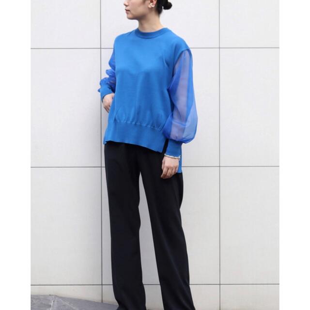 HYKE(ハイク)のHYKE  CREW NECK SWEATER SHEER SLEEVE レディースのトップス(ニット/セーター)の商品写真